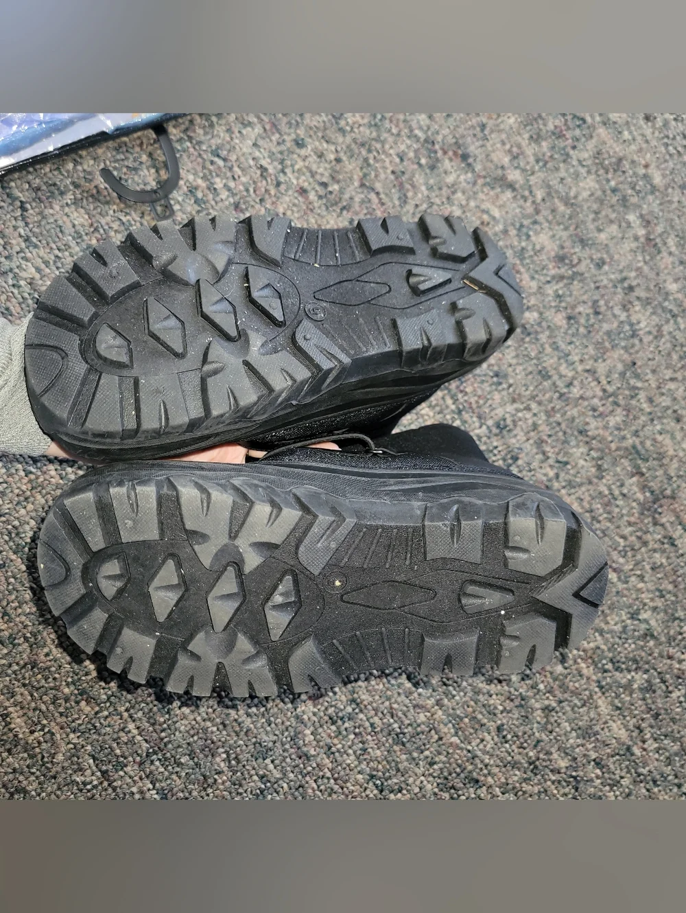 Kids' Black Winter Snow Boots with Fleece Lining